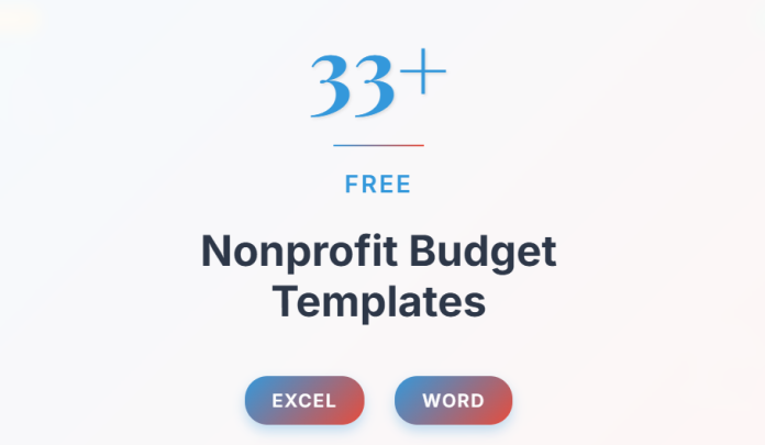 Image displaying nonprofit budget templates in Excel and Word, designed for managing donations, program costs, and grant reporting.