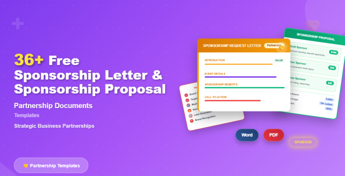 Sponsorship letter and proposal templates in Word and PDF for fundraising and events.