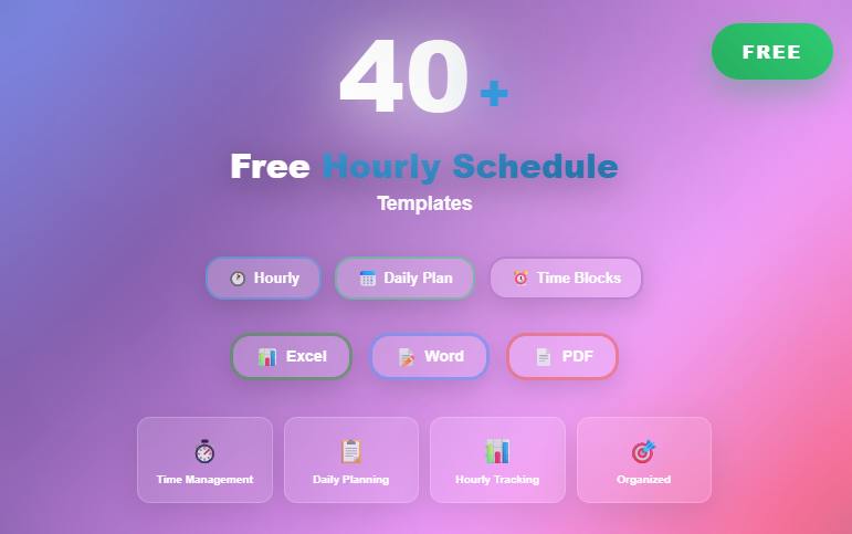 40+ Free Hourly Schedule Templates in (Excel, Word, PDF) - Learn Management