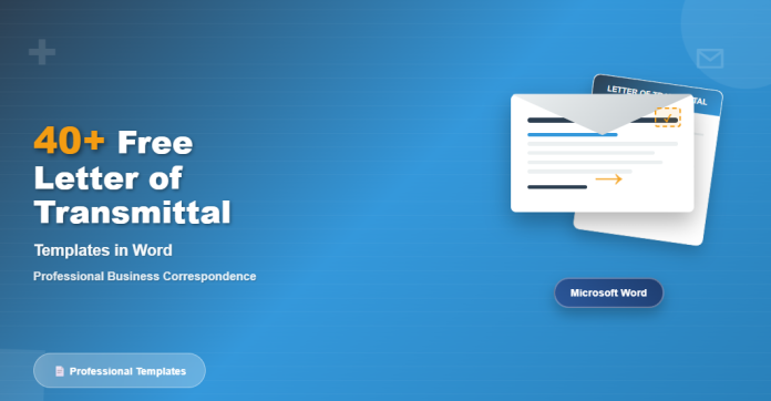 Document preview showcasing free Word templates for letters of transmittal used in business and formal correspondence.