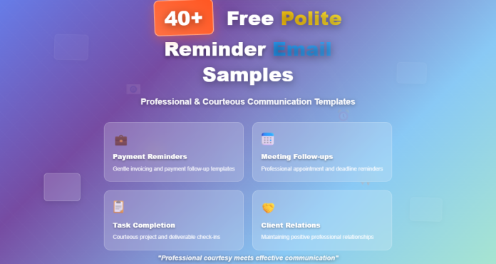 Free polite reminder email templates in Word for business and personal communication