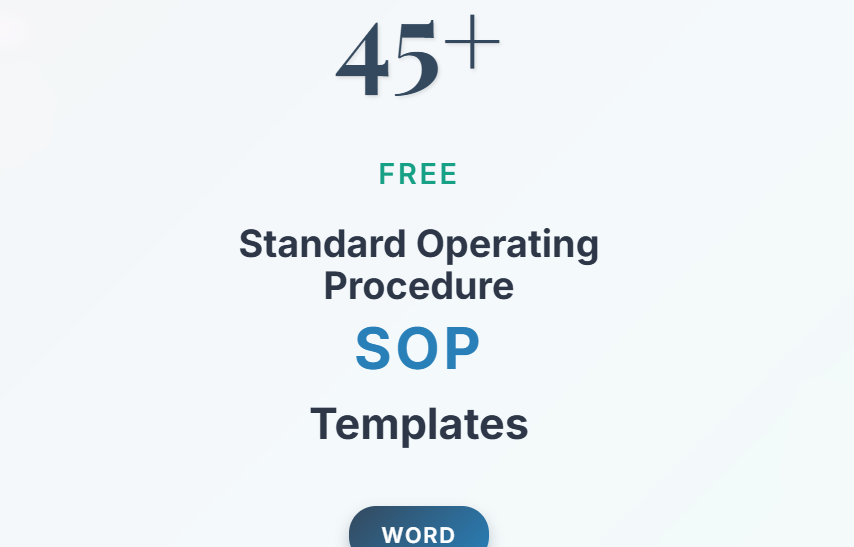 45+ Free Standard Operating Procedure (SOP) Templates in (Word) - Learn ...
