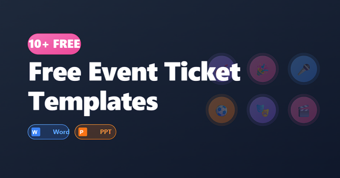 Free event ticket templates in Word and PPT for printable event admission tickets