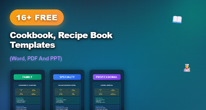 Free cookbook and recipe book templates in Word, PDF, and PPT for organizing recipes