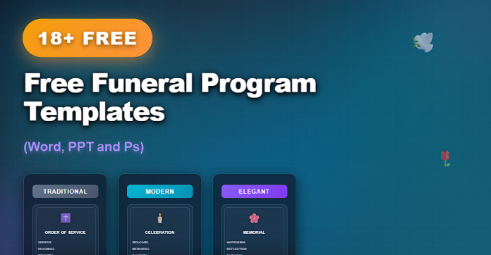 Free funeral program templates in Word, PPT, and Ps for memorial services