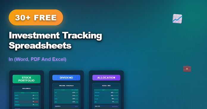 Free investment tracking spreadsheets in Word, PDF, and Excel for monitoring portfolio performance
