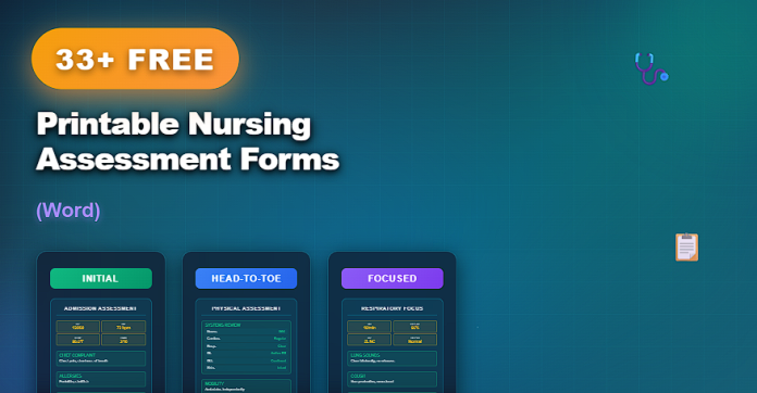 Free printable nursing assessment forms in Word for patient evaluation and documentation