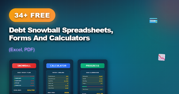 Free debt snowball spreadsheets and calculators in Excel and PDF for debt payoff tracking