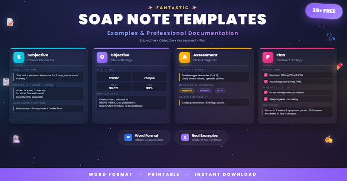 Free SOAP note examples and templates in Word for clinical documentation
