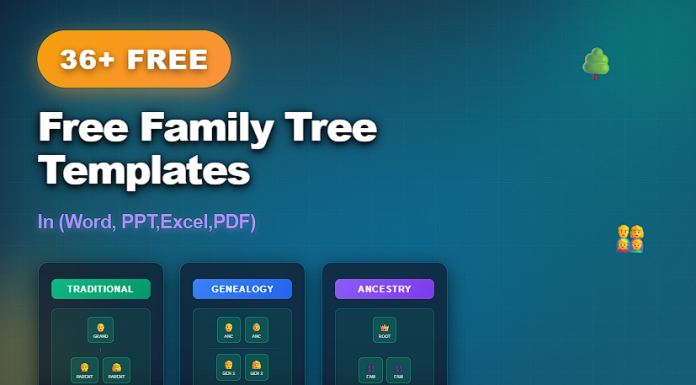 Free family tree templates in Word, PPT, Excel, and PDF for genealogy and ancestry tracking