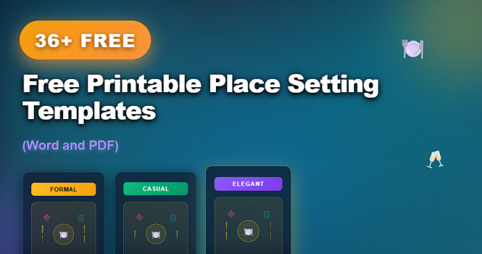 Free printable place setting templates in Word and PDF for table layout planning