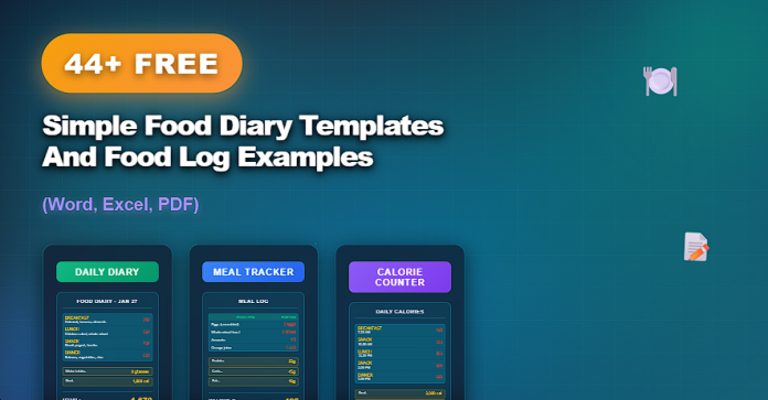 Free simple food diary templates and food log examples in Word, Excel, and PDF