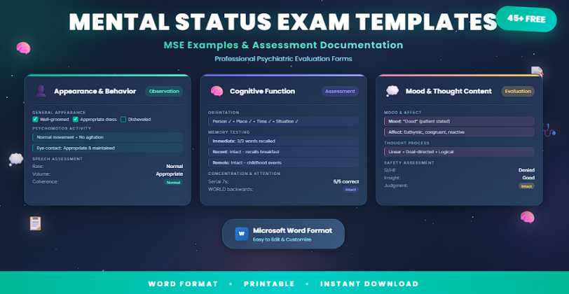 45+Free Mental Status Exam Templates (MSE Examples) In Word - Learn ...