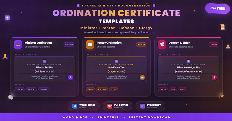 15+ Free Ordination Certificate Templates (Word And PDF) - Learn Management