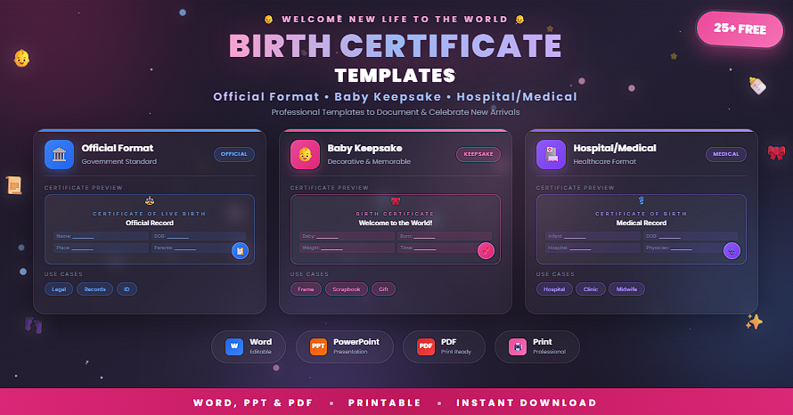 25+ Free Birth Certificate Templates (Word, PPT And PDF) - Learn Management