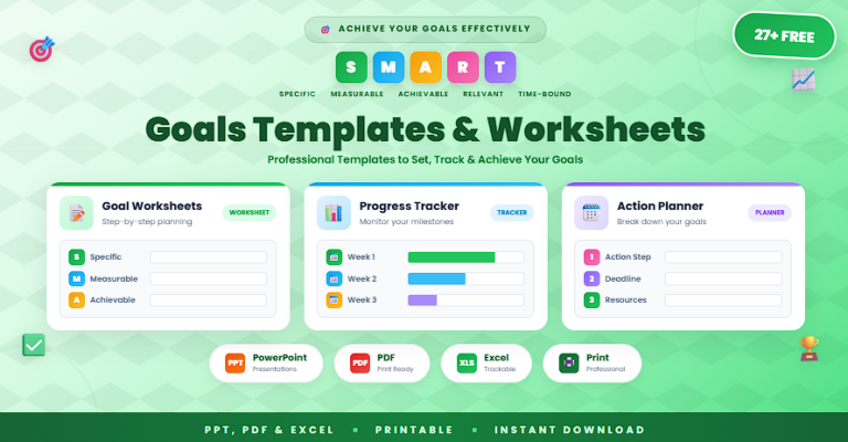 27+ Free SMART Goals Templates And Worksheets In (PPT, PDF, Excel ...