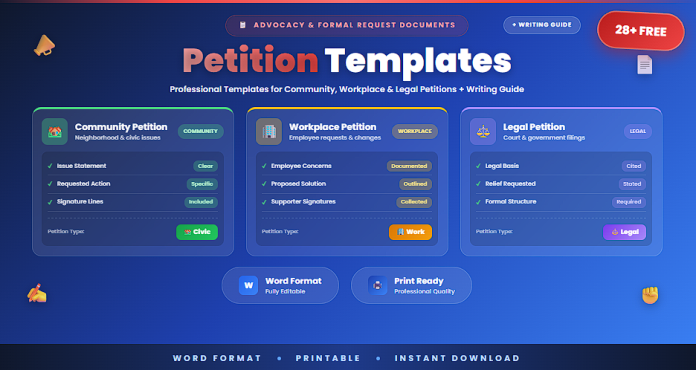 Free petition templates in Word