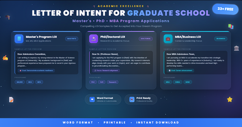 33+ Free Letter of Intent for Graduate School Samples In (Word) - Learn ...