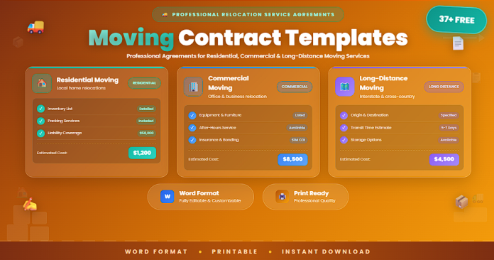 Free moving contract templates in Word