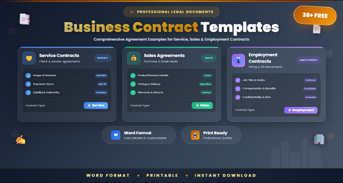 Free business contract templates and agreement examples in Word