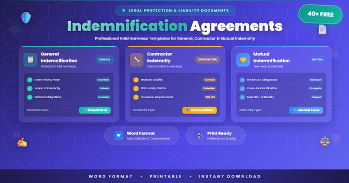 Free indemnification agreements in Word