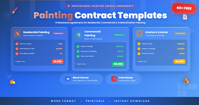 Free painting contract templates in Word
