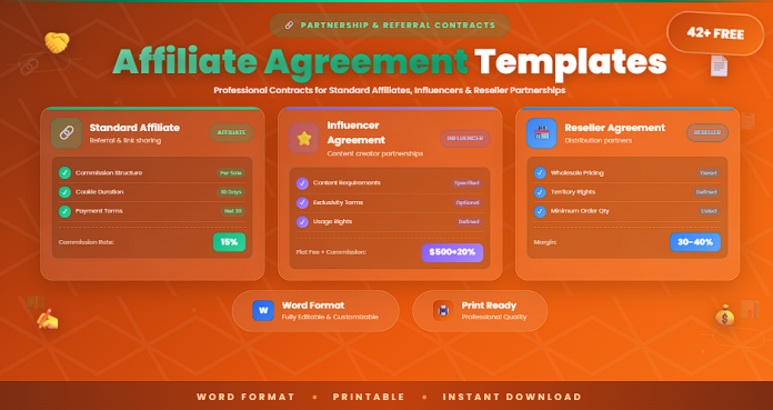 Free affiliate agreement templates and contracts in Word