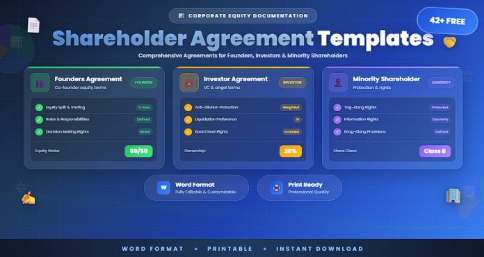 Free shareholder agreement templates in Word format