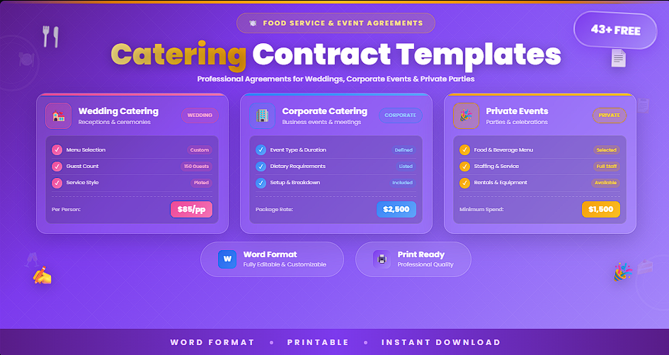 free catering templates (pdf, word, excel) Images High... 43+ Free Catering Contract Templates And Samples In (Word) - Learn ...
