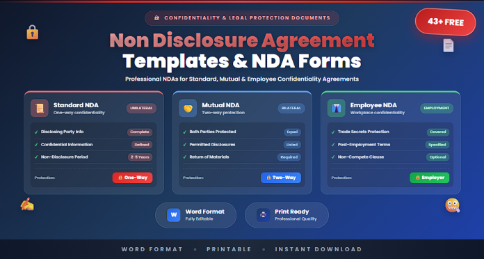 Free non disclosure agreement templates (NDA forms) in Word