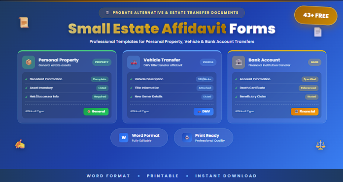 Free small estate affidavit forms in Word