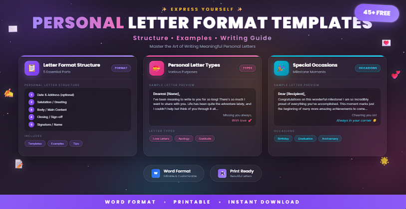 45+ Free Personal Letter Format Templates In [Word] - Learn Management