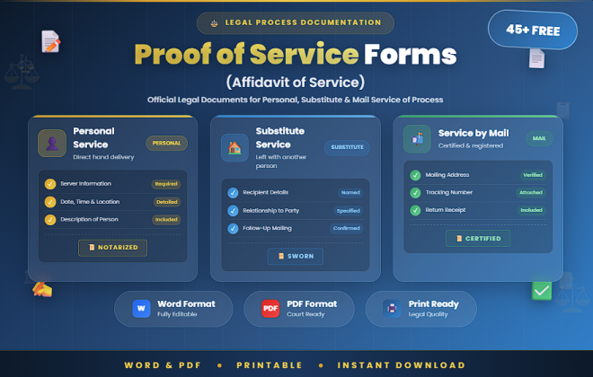 Proof Received Document Form.pdf 45+ Free Proof of Service Forms (Affidavit of Service) In Word And PDF ...