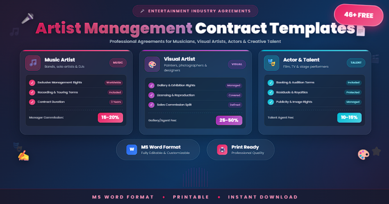 Fair Artist Management Contract Models Percentage Revenue Share
