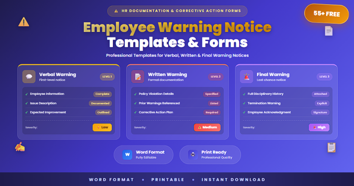 Free employee warning notice templates and forms in Word