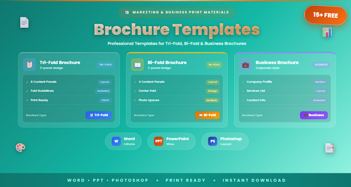 Free brochure templates Word PPT Photoshop