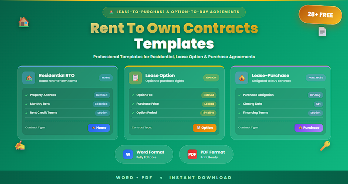 Free rent to own contracts templates in Word and PDF