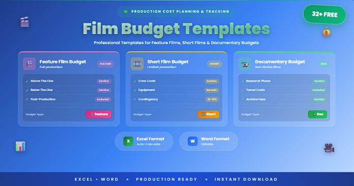 Free film budget templates Excel Word