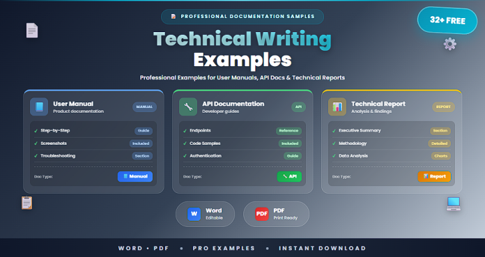 Free technical writing examples Word PDF