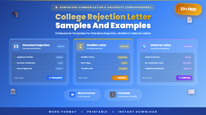 Free college rejection letter samples and examples Word