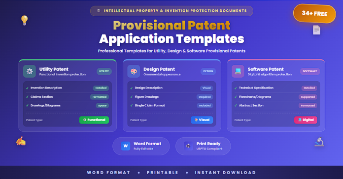Free provisional patent application templates in Word