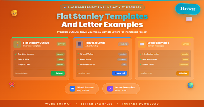 Free Flat Stanley templates and letter examples Word
