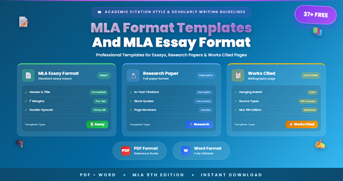 Free MLA format templates and MLA essay format PDF Word