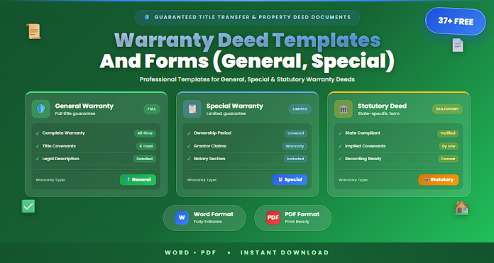 Free warranty deed templates and forms in Word and PDF