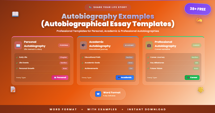 Free autobiography templates Word