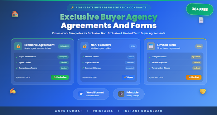 Free exclusive buyer agency agreements and forms in Word