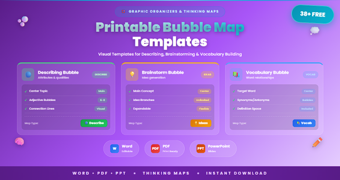 Free printable bubble map templates Word PDF PowerPoint