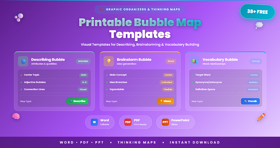 38+ Free Printable Bubble Map Templates In (Word, PDF, PowerPoint ...