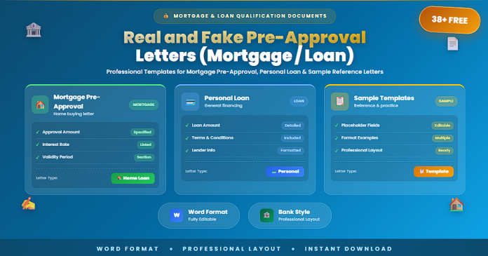Free mortgage and loan pre-approval letter templates in Word