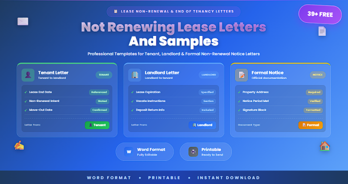 Free not renewing lease letters and samples in Word